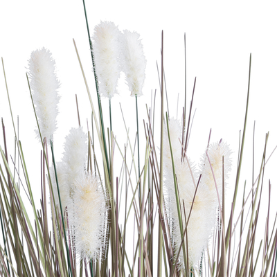 GloboStar® Artificial Garden BEIGE LAGURU 21100 Διακοσμητικό Φυτό Μπεζ Λαγοουρά Υ70cm