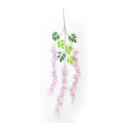GloboStar® Artificial Garden PALE PINK WISTERIA FLOWER BRANCH 21511 Σετ 12 Τεχνητά Διακοσμητικά κλαδιά Βιστέριας Απαλό Ροζ Φ45 x Υ120cm