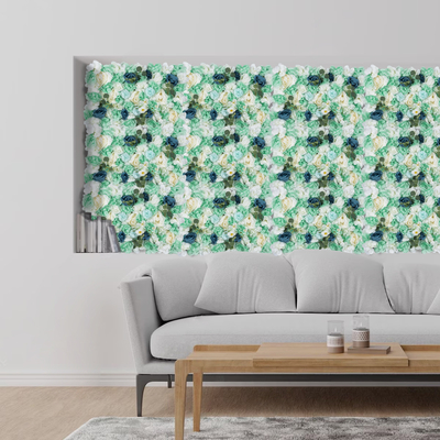 GloboStar® Artificial Garden ROSES STORY BLUE 78334 Τεχνητό Διακοσμητικό Πάνελ Λουλουδιών - Κάθετος Κήπος σύνθεση Αμβροσία Μ60 x Π40 x Υ6cm