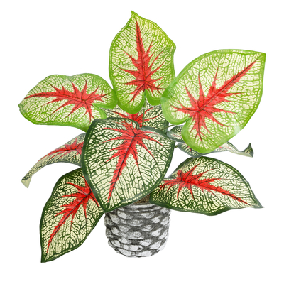 GloboStar® Artificial Garden CALADIUM 20891 Τεχνητό Διακοσμητικό Φυτό Τροπικό Φυτό Καλάδιο Φ40 x Υ33cm