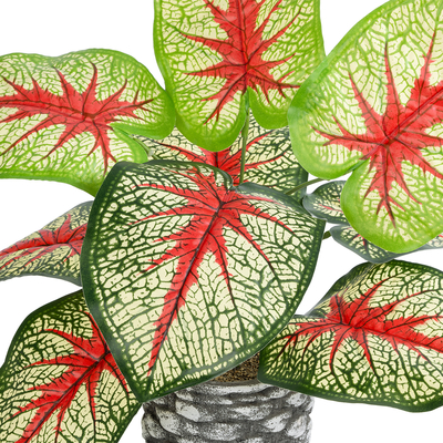 GloboStar® Artificial Garden CALADIUM 20891 Τεχνητό Διακοσμητικό Φυτό Τροπικό Φυτό Καλάδιο Φ40 x Υ33cm