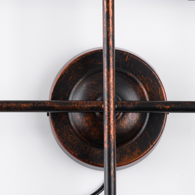 GloboStar® PIPING 00662 Vintage Επιτοίχιο Φωτιστικό Πολύφωτο 4 x E27 IP20 Χάλκινο Μέταλλο - Μ40 x Π9 x Υ52cm