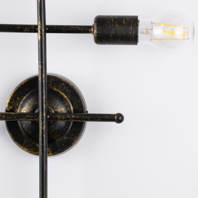 GloboStar® PIPING 00663 Vintage Επιτοίχιο Φωτιστικό Πολύφωτο 4xE27 IP20 Μπρούτζινο Μέταλλο - Μ40 x Π9 x Υ52cm