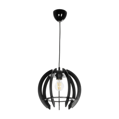 GloboStar® VIVIDUS 202-0028 Μοντέρνο Κρεμαστό Φωτιστικό Ανάρτηση Μονόφωτο 1 x E27 IP20 Μαύρο - Μ30 x Π30 x Υ70cm