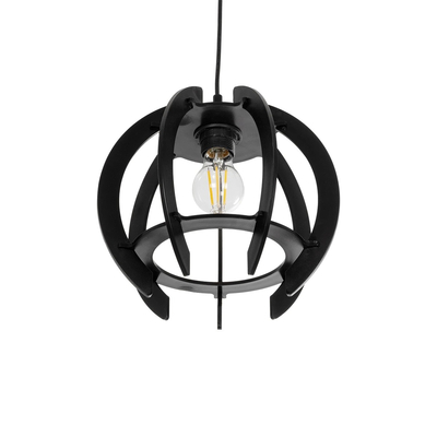 GloboStar® VIVIDUS 202-0028 Μοντέρνο Κρεμαστό Φωτιστικό Ανάρτηση Μονόφωτο 1 x E27 IP20 Μαύρο - Μ30 x Π30 x Υ70cm