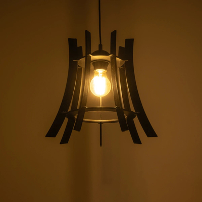 GloboStar® VIVIDUS 202-0029 Μοντέρνο Κρεμαστό Φωτιστικό Ανάρτηση Μονόφωτο 1 x E27 IP20 Μαύρο  - Μ30 x Π30 x Υ70cm