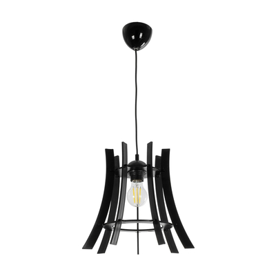 GloboStar® VIVIDUS 202-0029 Μοντέρνο Κρεμαστό Φωτιστικό Ανάρτηση Μονόφωτο 1 x E27 IP20 Μαύρο  - Μ30 x Π30 x Υ70cm