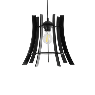 GloboStar® VIVIDUS 202-0029 Μοντέρνο Κρεμαστό Φωτιστικό Ανάρτηση Μονόφωτο 1 x E27 IP20 Μαύρο  - Μ30 x Π30 x Υ70cm