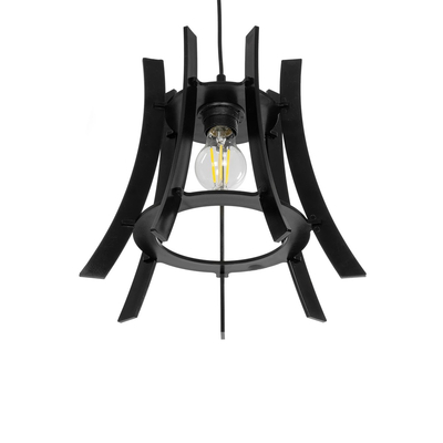 GloboStar® VIVIDUS 202-0029 Μοντέρνο Κρεμαστό Φωτιστικό Ανάρτηση Μονόφωτο 1 x E27 IP20 Μαύρο  - Μ30 x Π30 x Υ70cm