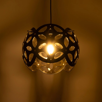 GloboStar® DOMINIC 202-0031 Μοντέρνο Κρεμαστό Φωτιστικό Καπέλο Μονόφωτο 1 x E27 IP20 Μαύρο Πλαστικό - Μ30 x Π30 x Υ70cm