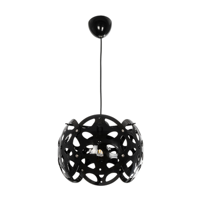 GloboStar® DOMINIC 202-0031 Μοντέρνο Κρεμαστό Φωτιστικό Καπέλο Μονόφωτο 1 x E27 IP20 Μαύρο Πλαστικό - Μ30 x Π30 x Υ70cm