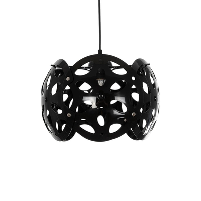 GloboStar® DOMINIC 202-0031 Μοντέρνο Κρεμαστό Φωτιστικό Καπέλο Μονόφωτο 1 x E27 IP20 Μαύρο Πλαστικό - Μ30 x Π30 x Υ70cm
