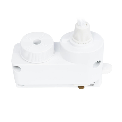 GloboStar 60858 Αντάπτορας Κρέμασης Φωτιστικού - Μονοφασικός 2 Καλωδίων με 1 Μέτρο Υφασμάτινο Καλώδιο και Ντουί E27 AC 220-240V IP20 Μ7 x Π3 x Υ4cm - Λευκό