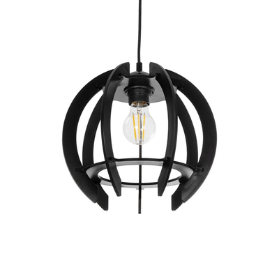 GloboStar® VIVIDUS 202-0028 Μοντέρνο Κρεμαστό Φωτιστικό Ανάρτηση Μονόφωτο 1 x E27 IP20 Μαύρο - Μ30 x Π30 x Υ70cm