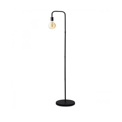 GloboStar® SNAKE 204-0053 Μοντέρνο Eπιδαπέδιο Φωτιστικό Μονόφωτο 1 x E27 IP20 Μαύρο Μέταλλο - Μ25 x Π25 x Υ151cm