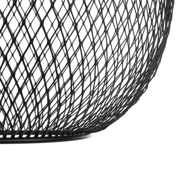 GloboStar® WIRE 203-0004 Μοντέρνο Κρεμαστό Φωτιστικό Πλέγμα Μονόφωτο 1 x E27 IP20 Μαύρο Μέταλλο - Μ25 x Π25 x Υ30cm