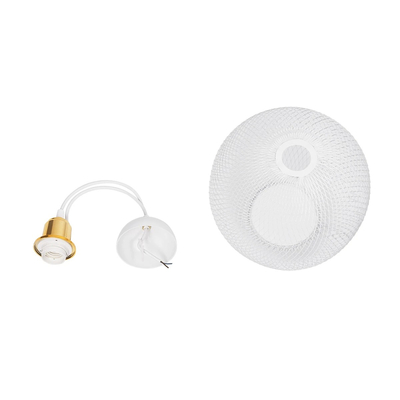 GloboStar® WIRE 203-0005 Μοντέρνο Κρεμαστό Φωτιστικό Πλέγμα Μονόφωτο 1 x E27 IP20 Λευκό Μέταλλο - Μ25 x Π25 x Υ30cm