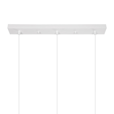 GloboStar® YASAM 203-0027 Vintage Κρεμαστό Φωτιστικό Ράγα Τρίφωτο 3 x E27 IP20 Λευκό Ρατάν - Μ45 x Π18 x Υ30cm