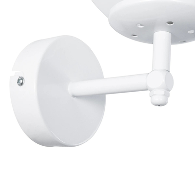 GloboStar® DALPH 203-0030 Vintage Επιτοίχιο Φωτιστικό Απλίκα Μονόφωτο 1 x E27 IP20 Λευκό Μέταλλο με Λευκό Γυαλί - M18 x Π15 x Υ23cm