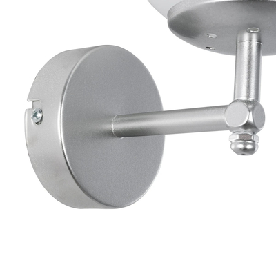 GloboStar® DALPH 203-0031 Vintage Επιτοίχιο Φωτιστικό Απλίκα Μονόφωτο 1 x E27 IP20 Ασημί Μέταλλο με Λευκό Γυαλί - M18 x Π15 x Υ23cm