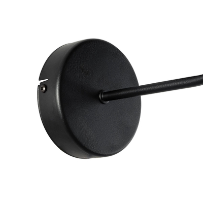 GloboStar® RALPH 203-0038 Vintage Επιτοίχιο Φωτιστικό Απλίκα Μονόφωτο 1 x E27 IP20 Μαύρο Μέταλλο με Μαύρο Ύφασμα - Μ22 x Π29 x Υ30cm