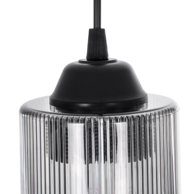 GloboStar® TORUS 203-0063 Μοντέρνο Κρεμαστό Φωτιστικό Καμπάνα Μονόφωτο 1 x E27 IP20 Μαύρο Πλαστικό - Μ10.5 x Π10.5 x Υ18.5cm