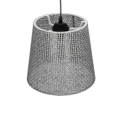 GloboStar® CONEY 203-0070 Μοντέρνο Κρεμαστό Φωτιστικό Καπέλο Μονόφωτο 1 x E27 IP20 Γκρι Διάτρητο Ύφασμα - Μ26 x Π26 x Υ25cm