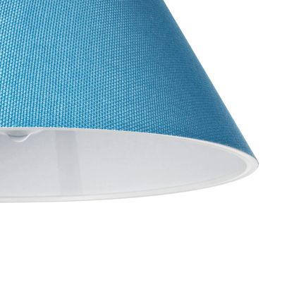 GloboStar® RIFT 203-0075 Μοντέρνο Κρεμαστό Φωτιστικό Καπέλο Μονόφωτο 1 x E27 IP20 Μπλε Ύφασμα - Μ35 x Π35 x Υ22.5cm