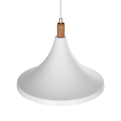 GloboStar® BELFRY 203-0076 Μοντέρνο Κρεμαστό Φωτιστικό Καμπάνα Μονόφωτο 1 x E27 IP20 Λεύκο & Χρυσό Πλαστικό - Μ29.5 x Π29.5 x Υ22cm