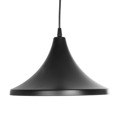 GloboStar® BELFRY 203-0078 Μοντέρνο Κρεμαστό Φωτιστικό Καμπάνα Μονόφωτο 1 x E27 IP20 Μαύρο Πλαστικό - Μ29.5 x Π29.5 x Υ21cm