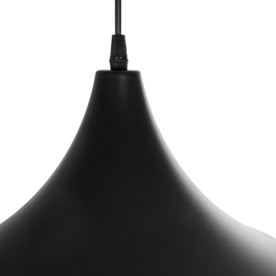 GloboStar® BELFRY 203-0078 Μοντέρνο Κρεμαστό Φωτιστικό Καμπάνα Μονόφωτο 1 x E27 IP20 Μαύρο Πλαστικό - Μ29.5 x Π29.5 x Υ21cm