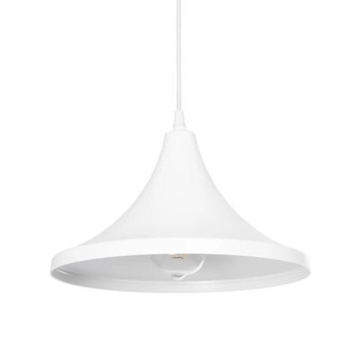 GloboStar® BELFRY 203-0079 Μοντέρνο Κρεμαστό Φωτιστικό Καμπάνα Μονόφωτο 1 x E27 IP20 Λεύκο Πλαστικό - Μ29.5 x Π29.5 x Υ21cm
