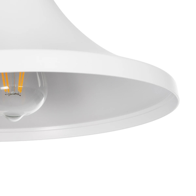 GloboStar® BELFRY 203-0079 Μοντέρνο Κρεμαστό Φωτιστικό Καμπάνα Μονόφωτο 1 x E27 IP20 Λεύκο Πλαστικό - Μ29.5 x Π29.5 x Υ21cm