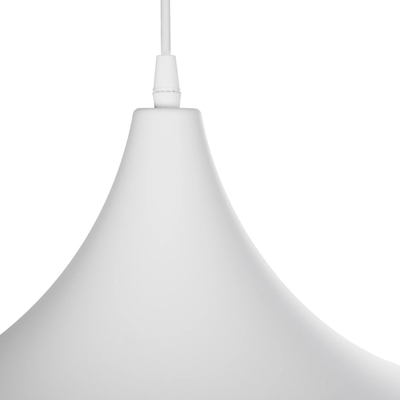 GloboStar® BELFRY 203-0079 Μοντέρνο Κρεμαστό Φωτιστικό Καμπάνα Μονόφωτο 1 x E27 IP20 Λεύκο Πλαστικό - Μ29.5 x Π29.5 x Υ21cm