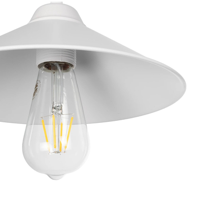 GloboStar® FONTE 203-0081 Μοντέρνο Κρεμαστό Φωτιστικό Καμπάνα Μονόφωτο 1 x E27 IP20 Λευκό Πλαστικό - Μ25.5 x Π25.5 x Υ10cm