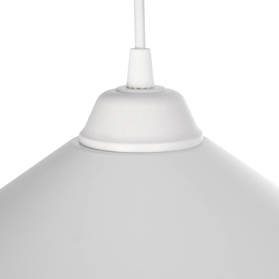 GloboStar® FONTE 203-0081 Μοντέρνο Κρεμαστό Φωτιστικό Καμπάνα Μονόφωτο 1 x E27 IP20 Λευκό Πλαστικό - Μ25.5 x Π25.5 x Υ10cm