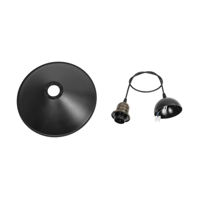 GloboStar® FERRO 203-0082 Μοντέρνο Κρεμαστό Φωτιστικό Καμπάνα Μονόφωτο 1 x E27 IP20 Μαύρο & Μπρούτζινο Πλαστικό - Μ30 x Π30 x Υ15cm