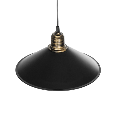 GloboStar® FERRO 203-0082 Μοντέρνο Κρεμαστό Φωτιστικό Καμπάνα Μονόφωτο 1 x E27 IP20 Μαύρο & Μπρούτζινο Πλαστικό - Μ30 x Π30 x Υ15cm