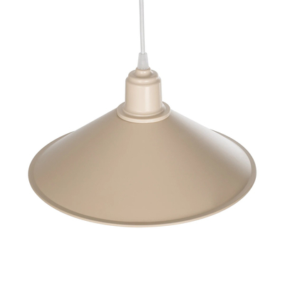 GloboStar® FERRO 203-0086 Μοντέρνο Κρεμαστό Φωτιστικό Καμπάνα Μονόφωτο 1 x E27 IP20 Μπεζ Πλαστικό - Μ30 x Π30 x Υ15cm
