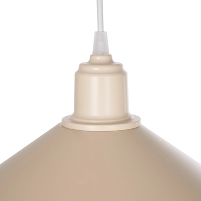 GloboStar® FERRO 203-0086 Μοντέρνο Κρεμαστό Φωτιστικό Καμπάνα Μονόφωτο 1 x E27 IP20 Μπεζ Πλαστικό - Μ30 x Π30 x Υ15cm