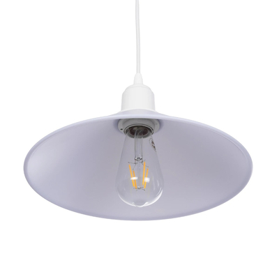 GloboStar® FERRO 203-0087 Μοντέρνο Κρεμαστό Φωτιστικό Καμπάνα Μονόφωτο 1 x E27 IP20 Λευκό Πλαστικό - Μ30 x Π30 x Υ15cm