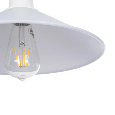 GloboStar® FERRO 203-0087 Μοντέρνο Κρεμαστό Φωτιστικό Καμπάνα Μονόφωτο 1 x E27 IP20 Λευκό Πλαστικό - Μ30 x Π30 x Υ15cm