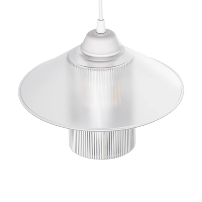 GloboStar® PROMO 203-0088 Μοντέρνο Κρεμαστό Φωτιστικό Καμπάνα Μονόφωτο 1 x E27 IP20 Λευκό Πλαστικό - Μ25.5 x Π25.5 x Υ20cm