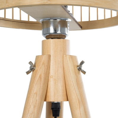 GloboStar® POPPY 01989 Boho Επιδαπέδιο Φωτιστικό Μονόφωτο 1 x E27 IP20 Μπεζ Ξύλο - Μ58 x Π58 x Υ149cm