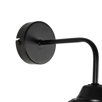 GloboStar® CAGE 203-0096 Vintage Επιτοίχιο Φωτιστικό Απλίκα Μονόφωτο 1 x E27 IP20 Μαύρο Μέταλλο - M22 x Π28 x Υ35cm