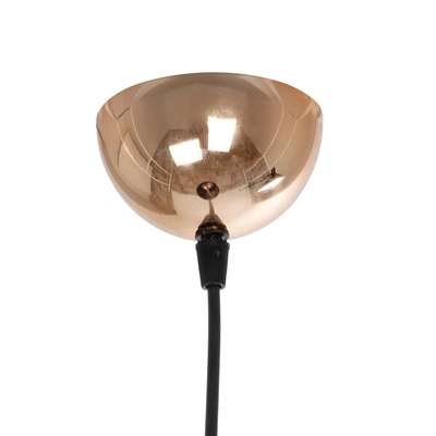 GloboStar® MARBLE 203-0099 Μοντέρνο Κρεμαστό Φωτιστικό Καμπάνα Μονόφωτο 1 x E27 IP20 Μαύρο & Χρυσό Πλαστικό - Μ30 x Π30 x Υ20cm