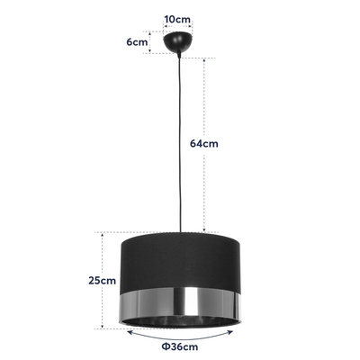 GloboStar® ZYKLUS 203-0102 Μοντέρνο Κρεμαστό Φωτιστικό Καπέλο Μονόφωτο 1 x E27 IP20 Γκρί & Καρυδί Ξύλο - Μ36 x Π36 x Υ25cm