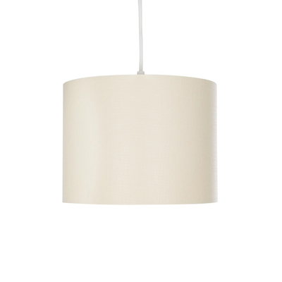 GloboStar® BLAZE 203-0106 Μοντέρνο Κρεμαστό Φωτιστικό Καπέλο Μονόφωτο 1 x E27 IP20 Μπεζ Ύφασμα - Μ22 x Π22 x Υ20cm