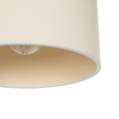 GloboStar® BLAZE 203-0106 Μοντέρνο Κρεμαστό Φωτιστικό Καπέλο Μονόφωτο 1 x E27 IP20 Μπεζ Ύφασμα - Μ22 x Π22 x Υ20cm