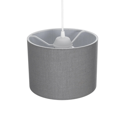 GloboStar® BLAZE 203-0108 Μοντέρνο Κρεμαστό Φωτιστικό Καπέλο Μονόφωτο 1 x E27 IP20 Γκρι Ύφασμα - Μ22 x Π22 x Υ20cm